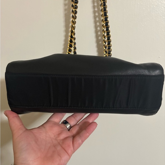 Prada Black Leather Chain Shoulder Bag GUC - Picture 7 of 13